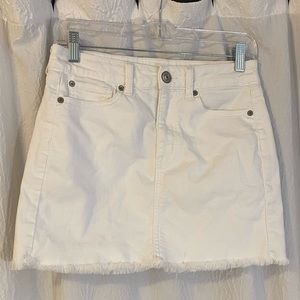American Eagle white jean hi-rise mini skirt